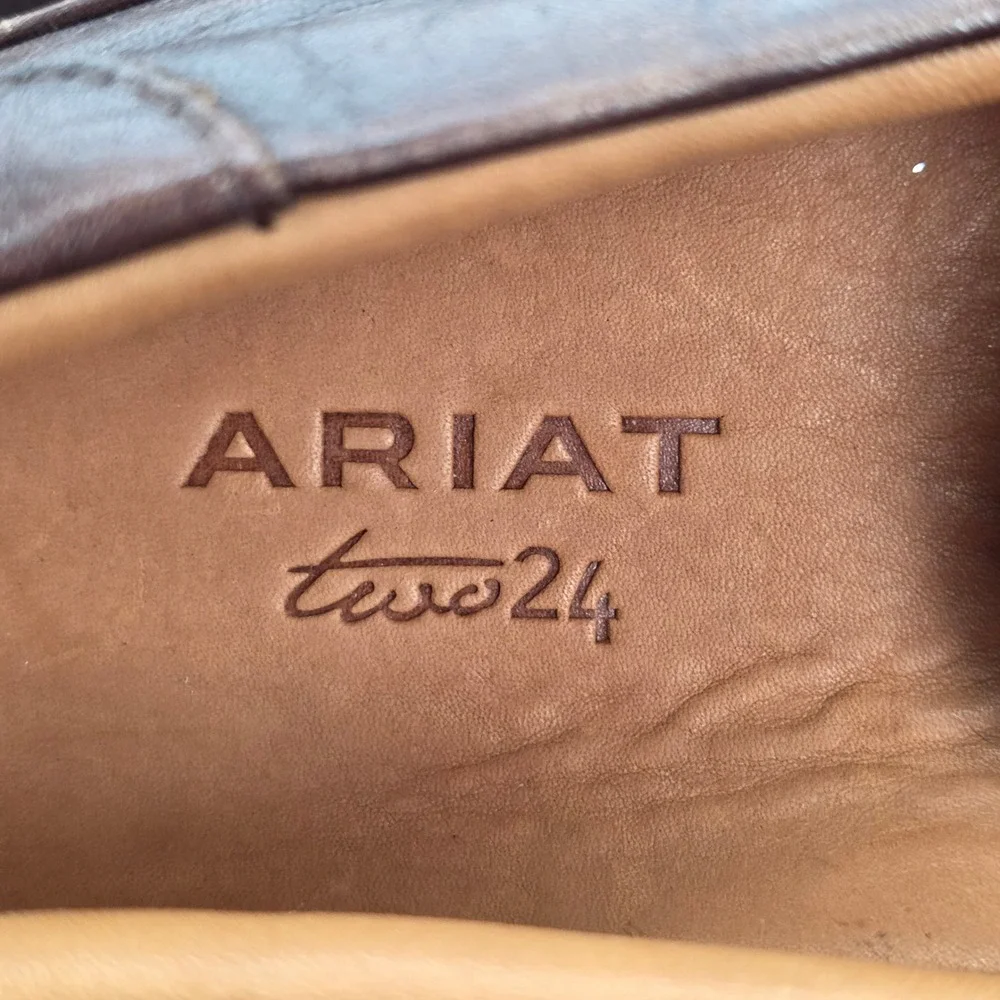 Ariat Two24 Penny Loafers Brown Leather Slip On‎ Shoes Moccasin Preppy Mens sz 8